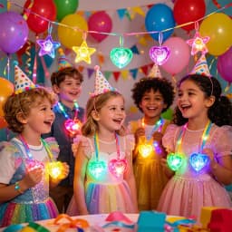 10pcs LED Light Up Necklace Pendants Star Heart Flashing Glow Necklace Blinking Toy Party Christmas Wedding Party Decoration