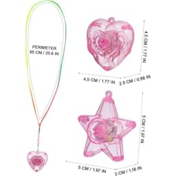 10pcs LED Light Up Necklace Pendants Star Heart Flashing Glow Necklace Blinking Toy Party Christmas Wedding Party Decoration