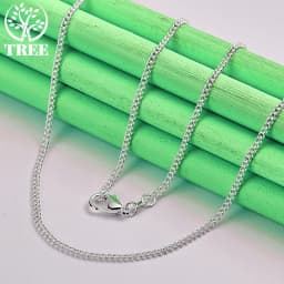 18K Gold Side Necklace For Women Men 40-75cm Chain Fashion Wedding Charm Jewelry Christmas Birthday Gifts