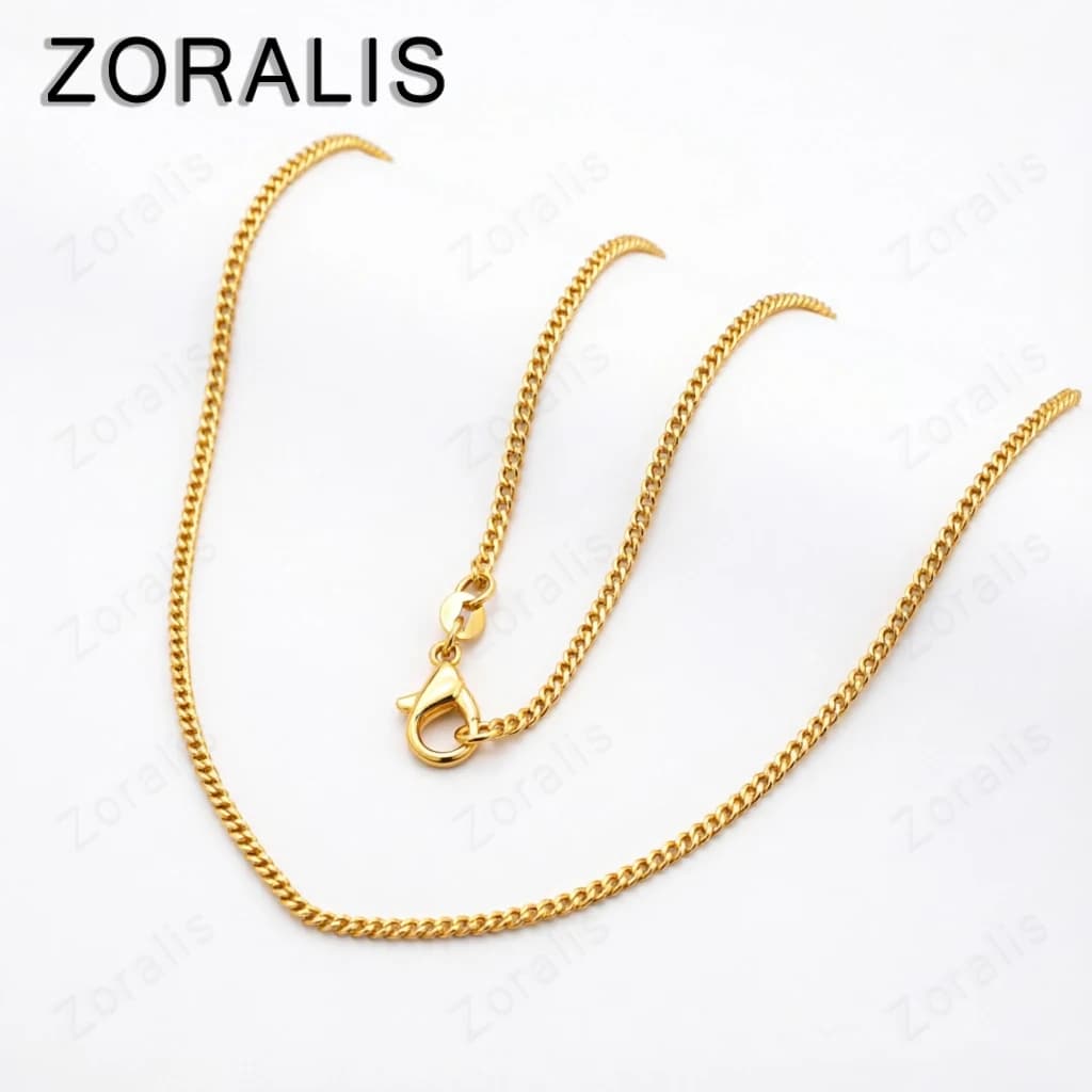 18K Gold Side Necklace For Women Men 40-75cm Chain Fashion Wedding Charm Jewelry Christmas Birthday Gifts