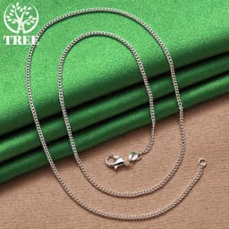 18K Gold Side Necklace For Women Men 40-75cm Chain Fashion Wedding Charm Jewelry Christmas Birthday Gifts