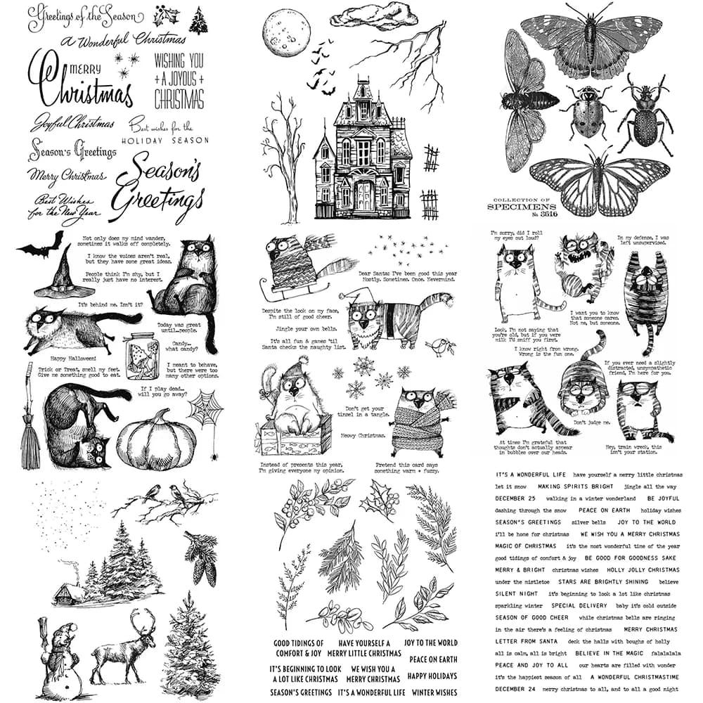 Christmas and Halloween ThemesClear Stamps For DIY Craft Making Card Photo Album Scrapbooking Decoration Transparent Stamps
