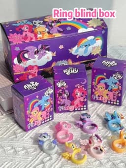 Pinky My Little Pony Girl's Ring Accessory Random 1pc Blind Box. Perfect for Birthday Gifts, Christmas & Halloween.