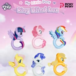 Pinky My Little Pony Girl's Ring Accessory Random 1pc Blind Box. Perfect for Birthday Gifts, Christmas & Halloween.