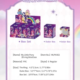 Pinky My Little Pony Girl's Ring Accessory Random 1pc Blind Box. Perfect for Birthday Gifts, Christmas & Halloween.