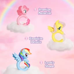 Pinky My Little Pony Girl's Ring Accessory Random 1pc Blind Box. Perfect for Birthday Gifts, Christmas & Halloween.