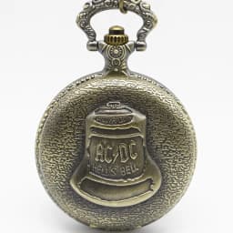 Vintage Bronze Quartz Pocket Watch, Bell Pattern Necklace Pendant Chain Watch, Men Women's Christmas Clock Gift Collection