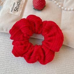 2026 New Christmas Red Color Hair Scrunchies For Women Girls Fashion High Elasticity No Hurt Hair Elastics New Year Accessories