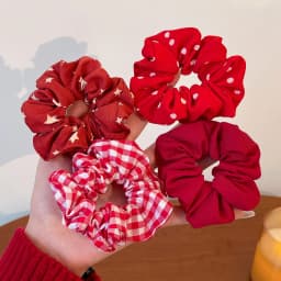 2026 New Christmas Red Color Hair Scrunchies For Women Girls Fashion High Elasticity No Hurt Hair Elastics New Year Accessories