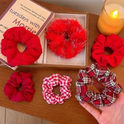 2026 New Christmas Red Color Hair Scrunchies For Women Girls Fashion High Elasticity No Hurt Hair Elastics New Year Accessories