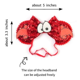 Mouse Ears Adjustable Headband Cartoon Sequin Bows Headband Birthday Party Christmas Princess Cosplay Costume For Women Adult