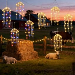 2/4Pcs Outdoor Solar LED Hanging Jellyfish Lights, 8 Lighting Modes for Patio Eaves Balcony Porch Trees Christmas Decoration