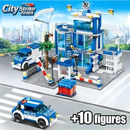 City Police Station Building Blocks Police Car Building Blocks Construction Building Blocks Children Toys Christmas Holiday Gift