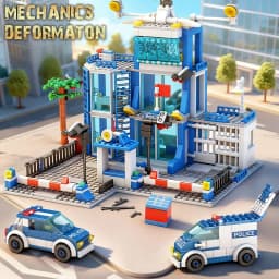 City Police Station Building Blocks Police Car Building Blocks Construction Building Blocks Children Toys Christmas Holiday Gift