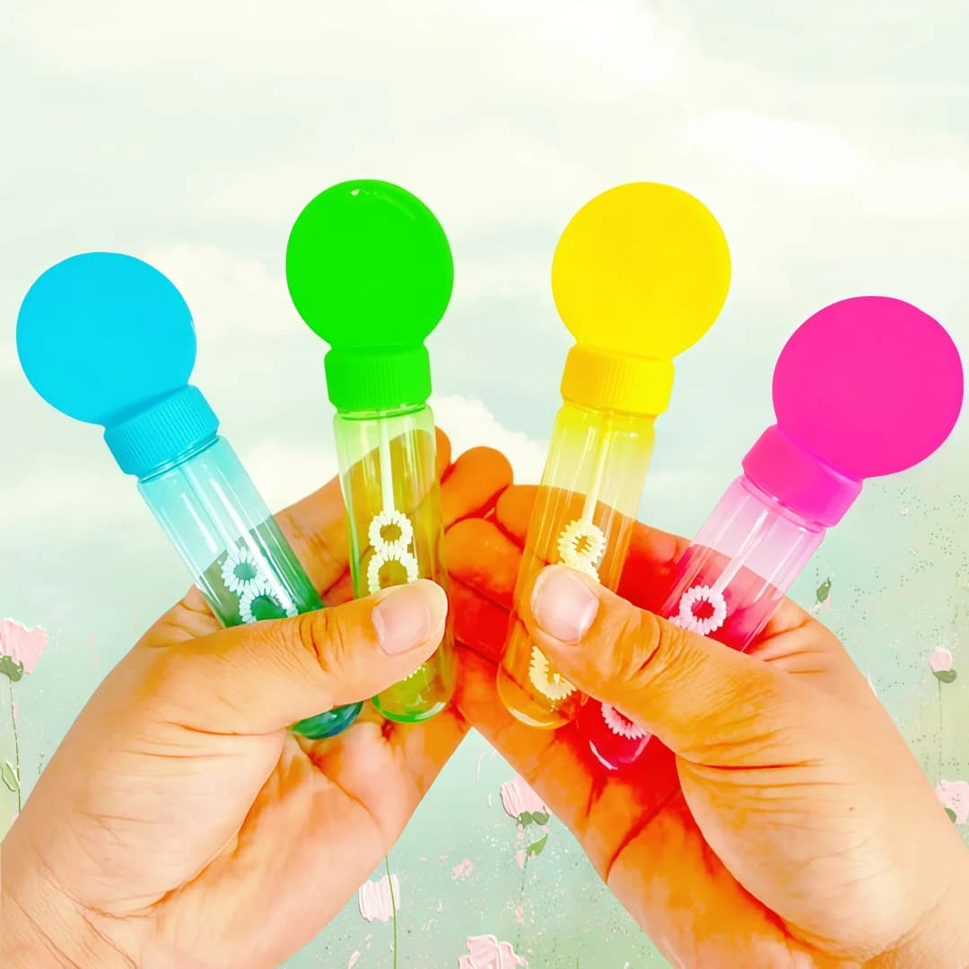 4/8/12Pcs 4.3x14cm Soap-free Liquid Bubble Tube Birthday Celebration Wedding Party Halloween Christmas Carnival Gift Decoration
