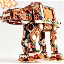 2026 New 697pcs At-at Motorized Walker Building Block Interstellar Conflict Ginger Bread Model Toy Birthday Christmas Gifts