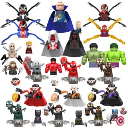 Blind Box Mini Building Blocks TV6204 Figures Big Goblin Spiderman Iron Man Venom Captain Hawk Deadpool Armor Christmas Gift Toy