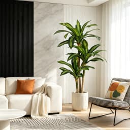 4ft/5ft/6ft Artificial Dracaena Tree in Pot - Realistic Faux Plastic Tropical Floor Plant with Easy Assembly, All-Season Indoor/Outdoor Decor for Home Office Living Room Porch, Housewarming Gift Perfect for Christmas Thanksgiving
