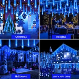 Solar LED Meteor Shower String Light Outdoor Icicle Fairy Light for Christmas Tree Wedding Party Garden Camping Decor Solar Lamp