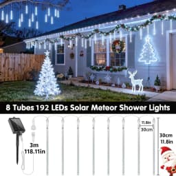Solar LED Meteor Shower String Light Outdoor Icicle Fairy Light for Christmas Tree Wedding Party Garden Camping Decor Solar Lamp
