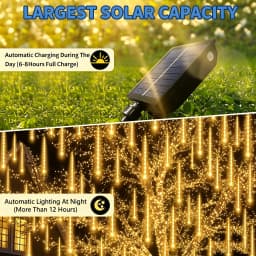Solar LED Meteor Shower String Light Outdoor Icicle Fairy Light for Christmas Tree Wedding Party Garden Camping Decor Solar Lamp