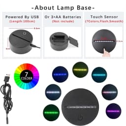 Lord of the Rings 3D LED Night Light 7 Colours Smart Touch Bedroom Decorative Lights Birthday Christmas Gift for Fans