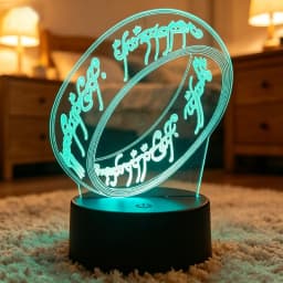 Lord of the Rings 3D LED Night Light 7 Colours Smart Touch Bedroom Decorative Lights Birthday Christmas Gift for Fans