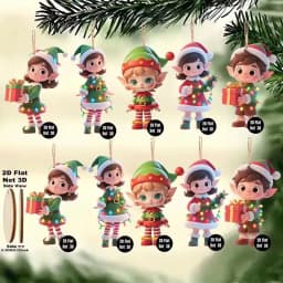 10pcs/set Christmas Wooden Pendant Take The Gift Xmas Tree Hanging Ornament Perfect for Xmas Party Decor Home New Year Gifts