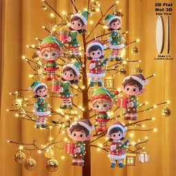 10pcs/set Christmas Wooden Pendant Take The Gift Xmas Tree Hanging Ornament Perfect for Xmas Party Decor Home New Year Gifts