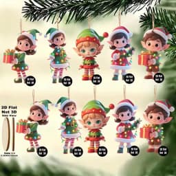 10pcs/set Christmas Wooden Pendant Take The Gift Xmas Tree Hanging Ornament Perfect for Xmas Party Decor Home New Year Gifts