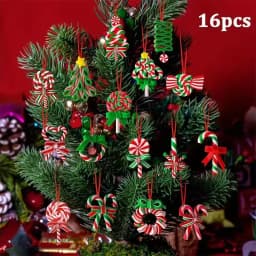 10pcs/set Christmas Wooden Pendant Take The Gift Xmas Tree Hanging Ornament Perfect for Xmas Party Decor Home New Year Gifts