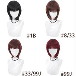Short Straight Bob Black For Women synthetic wig with fringe Ladies High temperature silk wig For Christmas Carnival Daily wear
