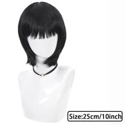 Short Straight Bob Black For Women synthetic wig with fringe Ladies High temperature silk wig For Christmas Carnival Daily wear