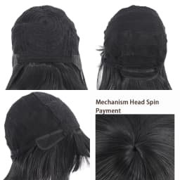Short Straight Bob Black For Women synthetic wig with fringe Ladies High temperature silk wig For Christmas Carnival Daily wear