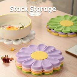 1pcs Daisy Silicone Trivets Mats - Heat Resistant, Non-Slip Kitchen Pads for Pots, Pans & Dishes - Perfect Christmas & Halloween