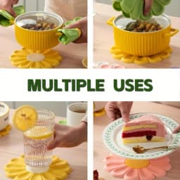 1pcs Daisy Silicone Trivets Mats - Heat Resistant, Non-Slip Kitchen Pads for Pots, Pans & Dishes - Perfect Christmas & Halloween
