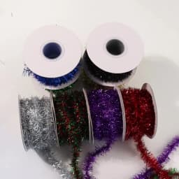 10Yards Christmas Ribbon Garland Cane Foil Tinsel Glitter Metallic Xmas Tree Wrapping Ribbons Ornaments DIY New Year Party Decor