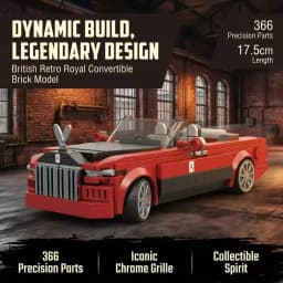 Retro Classic Car Luxury Convertible Building Blocks Vehicle Sports Car Bricks Toy Kit Christmas Holiday Gift Aldults