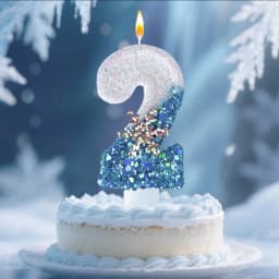 Snow Number Candles, Birthday Candles, Cake Decoration, Votive Candles for Birthdays,, New Year / Christmas /Party Decoration