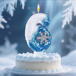Snow Number Candles, Birthday Candles, Cake Decoration, Votive Candles for Birthdays,, New Year / Christmas /Party Decoration