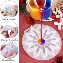 Resin Casting Molds Christmas Decoration Resin Silicone Molds 8pcs 3D Ice Crystal Snowflake Silicone Epoxy Resin Molds
