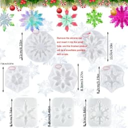 Resin Casting Molds Christmas Decoration Resin Silicone Molds 8pcs 3D Ice Crystal Snowflake Silicone Epoxy Resin Molds