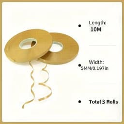3 Roll Gold Curly Balloon Ribbon, Wide 5mm, Each Roll Is Long 393.7 Inch—Christmas Decoration, Holiday Wedding, Elegant Metallic