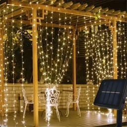Solar Curtain Light LED Outdoor Waterproof 600leds Garland Decor String Lights Yard Christmas Fairy Wedding Party Terrace Garden