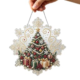 20X20CM Diamond Painting 3d Mixed-sized Pearl Beads Christmas Pearl Suncatcher Kit For Diy Craft Metal Chain Festive Wall Decor