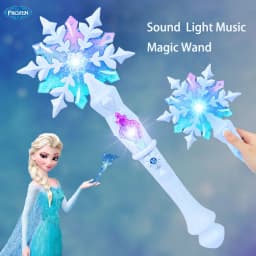 HOT Sale Frozen snowflake Wand with sound glow Cosplay props lit up toy Elsa Girl Princess Christmas Halloween Birthday gifts