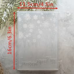Christmas Snowscape Embossed Board Pine Tree Snowflake Pattern Embossed Template Handmade Card Background Embossing Tool
