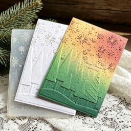 Christmas Snowscape Embossed Board Pine Tree Snowflake Pattern Embossed Template Handmade Card Background Embossing Tool