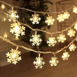 3m LED Snowflake Curtain Lights, Romantic Christmas Curtain String Lights, Fairy String Lights For Home Bedroom Indoor Decor