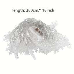 3m LED Snowflake Curtain Lights, Romantic Christmas Curtain String Lights, Fairy String Lights For Home Bedroom Indoor Decor